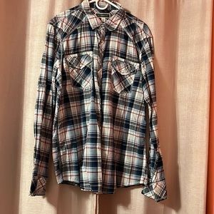 men’s INC long sleeve button up top